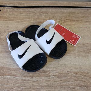 New Nike Kawa Slide Baby Boys Girls Shoes 7C Toddler White Black